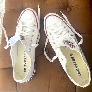 White low top Converse sneakers